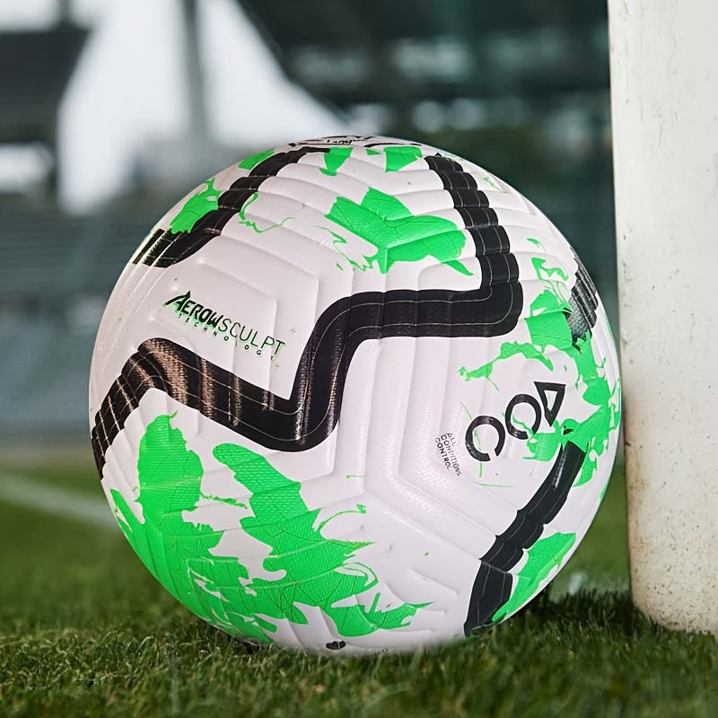 Size 5 Soccer Ball for Students, Teens & Adults - Training and Match Use with Seamless Fit, Anti-Slip Wear Resistance Includes Practical Accessories: Air Needle + Mesh Bag