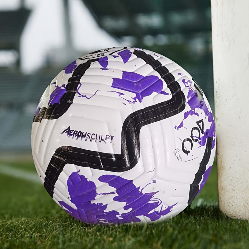 Size 5 Soccer Ball for Students, Teens & Adults - Training and Match Use with Seamless Fit, Anti-Slip Wear Resistance Includes Practical Accessories: Air Needle + Mesh Bag