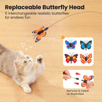 Spinning Butterfly Cat Toy Wand – Rechargeable Electric Touch-Activated Interactive Cat Teaser with Suction Cup, Self-Play & Handheld Modes, Durable Automatic Play for Indoor Kittens and Cats #SummerVibes #petlovers