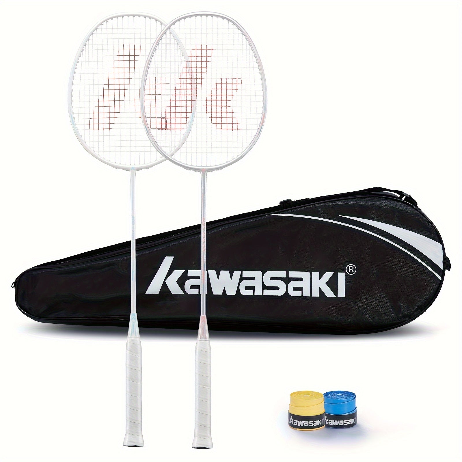 Badminton Racket Professional Graphite Shaft Badminton Set 2 Super Lightweight Shuttlecock Racquet for Training, Sports And Entertainment (Blue+Pink)