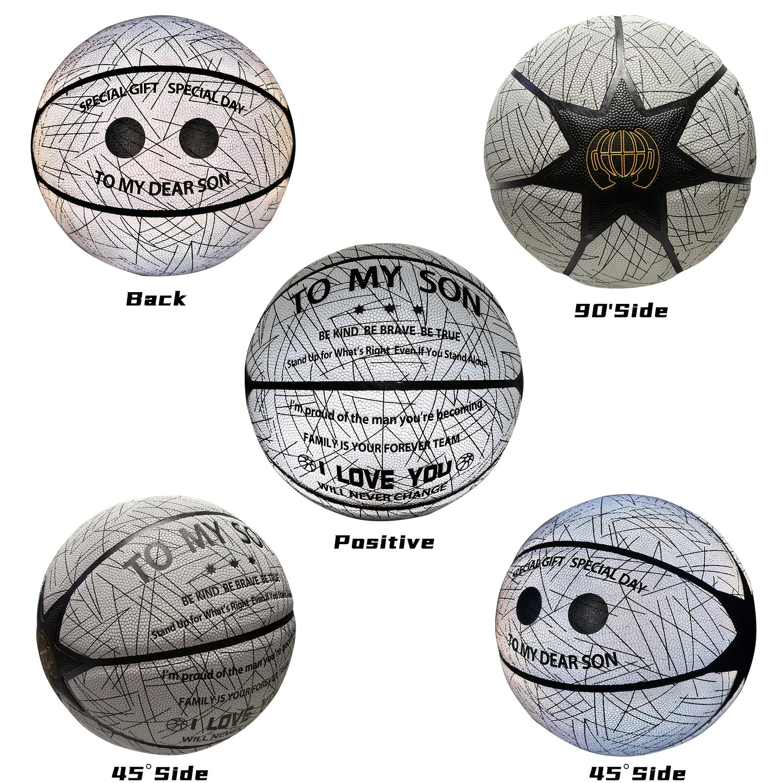 Glow in the Dark Holographic Basketball Suitable for Christmas Birthday Gifts for - Size 7 with Air Pump & Luxury Gift Box, Holographic Reflects Technology for Night Play, Sports for Son' Present