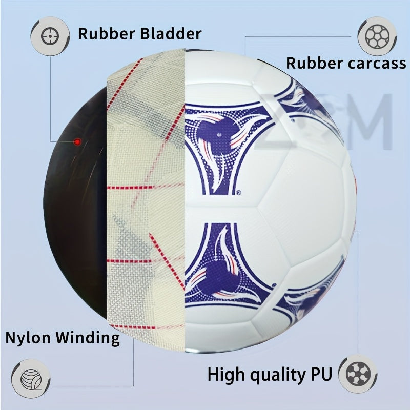 Classic Style No.5 Blue Seamless Hot Bonding Process Adult Competition Training Ball High Elasticity Explosion Proof Wear Resistant