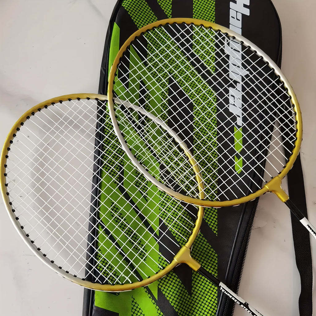 1 Set Badminton Rackets with 2 Rackets, 3 Shuttlecocks & Storage Bag - Lightweight Durable Detachable Double-Bar Rackets Suitable for &, Training\u002FRecreational\u002FCompetitive Play - Assembly
