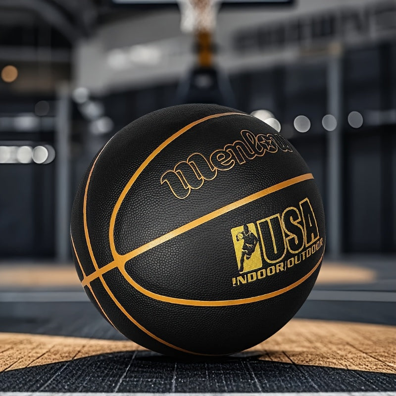 New Black Size 7 Basketball Made of High-Elastic, Wear-Resistant, Suitable for Professional Training And Indoor\u002FOutdoor Competitions