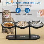 Multi-Layer Elevated Cat Feeder with Pet Food and Water Bowls, Includes 3 Stands, Easy-to-Assemble and Portable Design, Ideal for Multiple Cats tiktokshopspringglowup SummerVibes petlovers