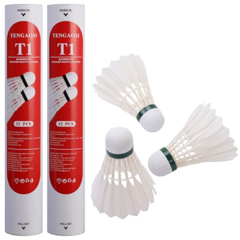 Duck Feather Badminton Shuttlecocks with Great Stability and Durability with Speed 77 Badminton Birdies for Outdoor and Indoor Shuttlecock Feather