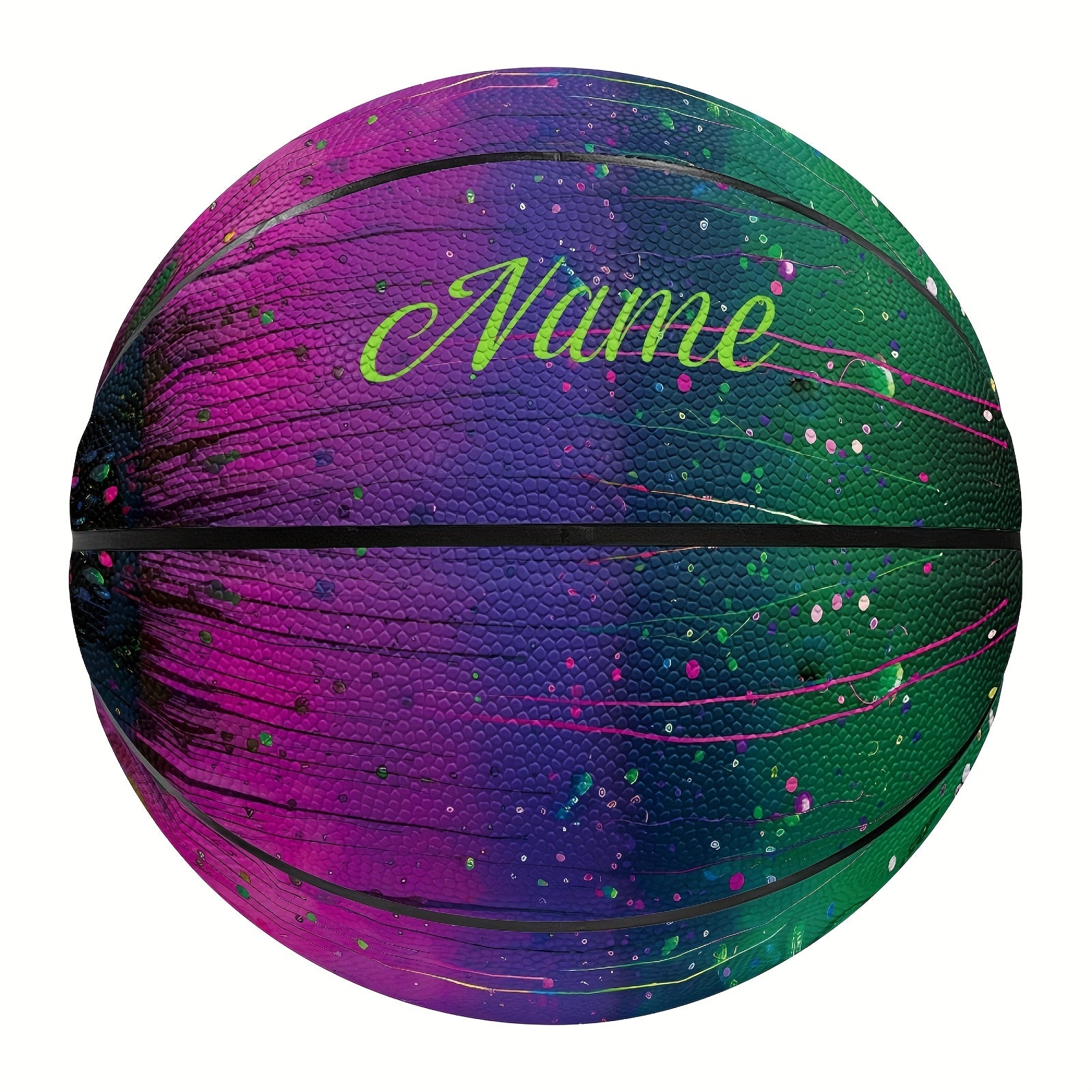 1 Personalized Blue Starry Space Design Basketball - Custom Text, Size 5 or 7, PU Material - Ideal for Valentine's Day, Women's Day, Mother's Day, Independence Day, Easter, Thanksgiving, Christmas, Halloween Gifts, Basketball Decorations