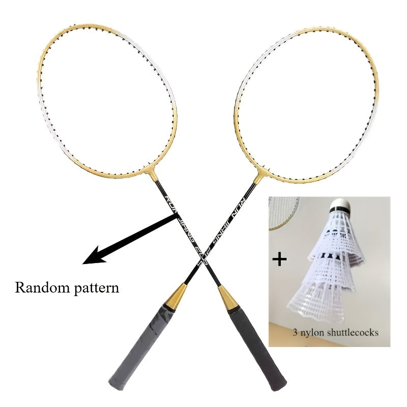 1 Set Badminton Rackets with 2 Rackets, 3 Shuttlecocks & Storage Bag - Lightweight Durable Detachable Double-Bar Rackets Suitable for &, Training\u002FRecreational\u002FCompetitive Play - Assembly