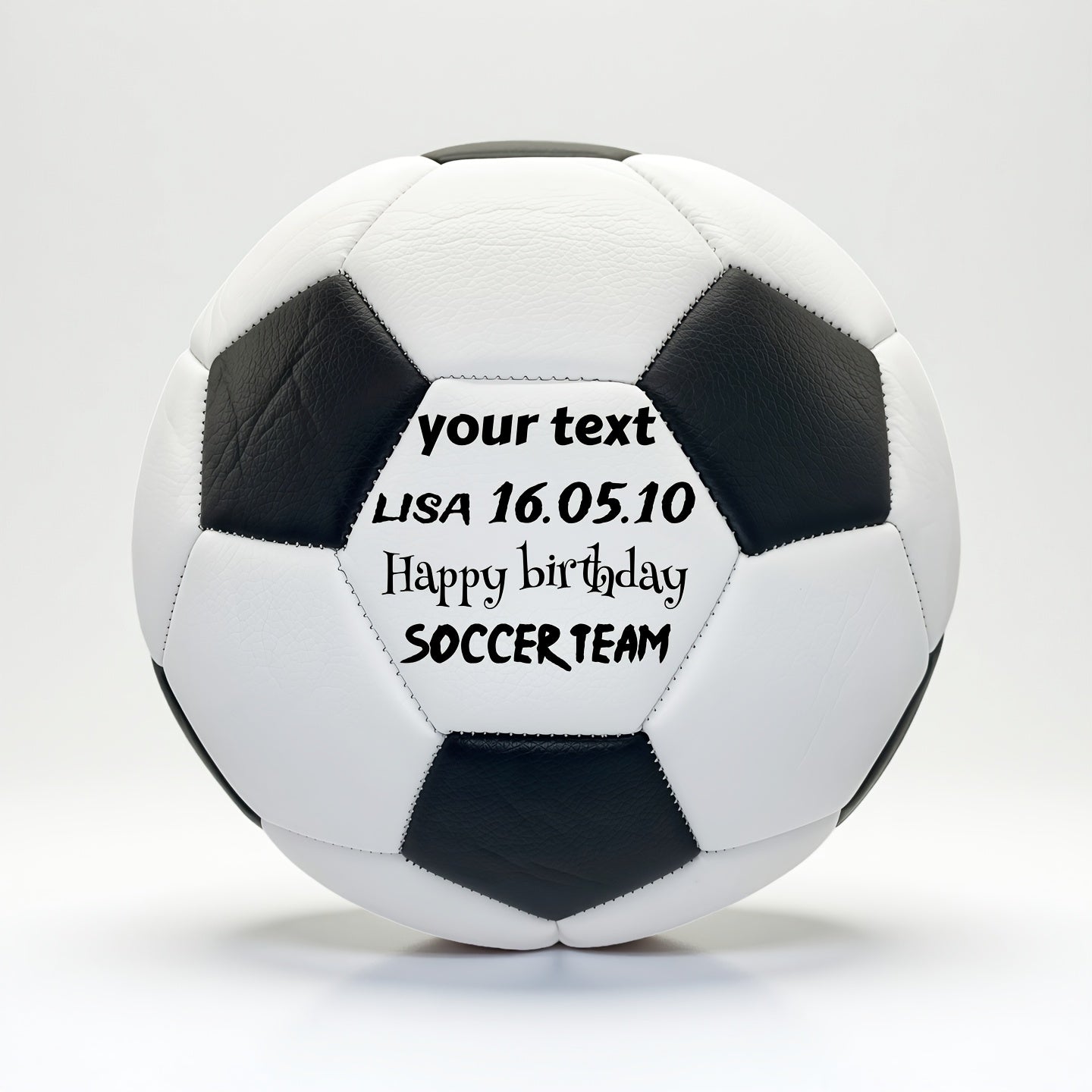 Personalized Soccer Ball Personalized Soccer Ball | Regulation Size 5 | Black And White Lychee Texture Synthetic Faux Leather | Perfect Sports Gift for Athletes And Supporters