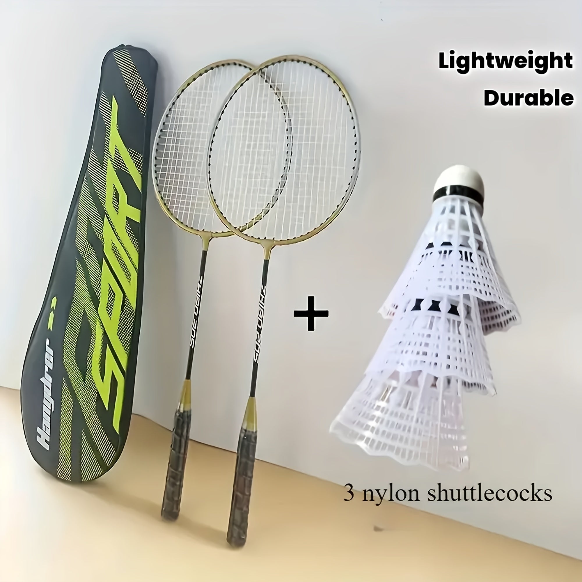 1 Set Badminton Rackets with 2 Rackets, 3 Shuttlecocks & Storage Bag - Lightweight Durable Detachable Double-Bar Rackets Suitable for &, Training\u002FRecreational\u002FCompetitive Play - Assembly