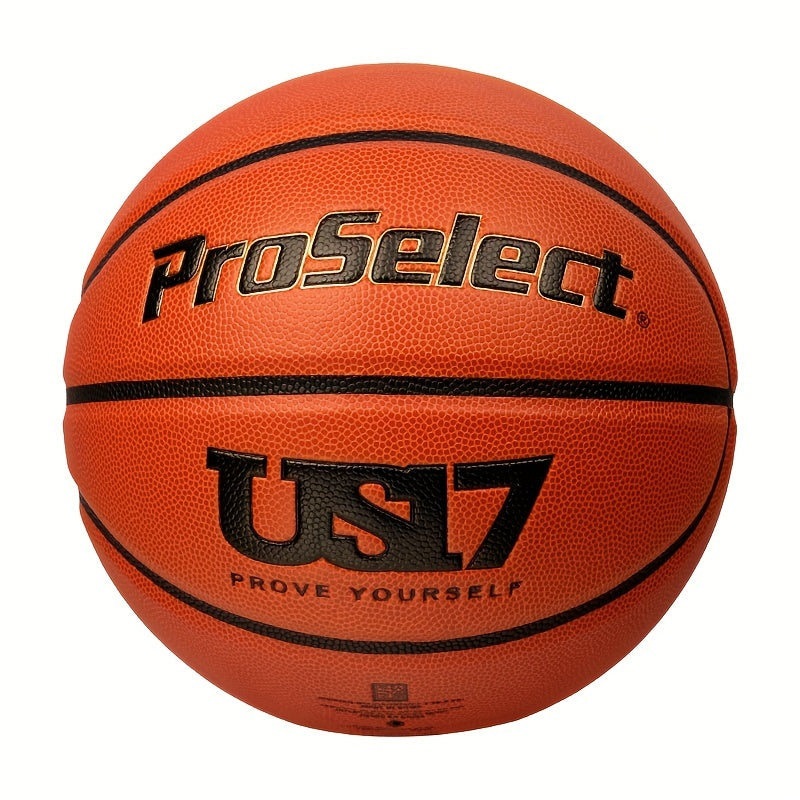 Moisture-Wicking Basketball Proselect US17 - Moisture-Wicking, Non-Slip, Wear-Resistant Basketball - Standard Size 7 for Adults