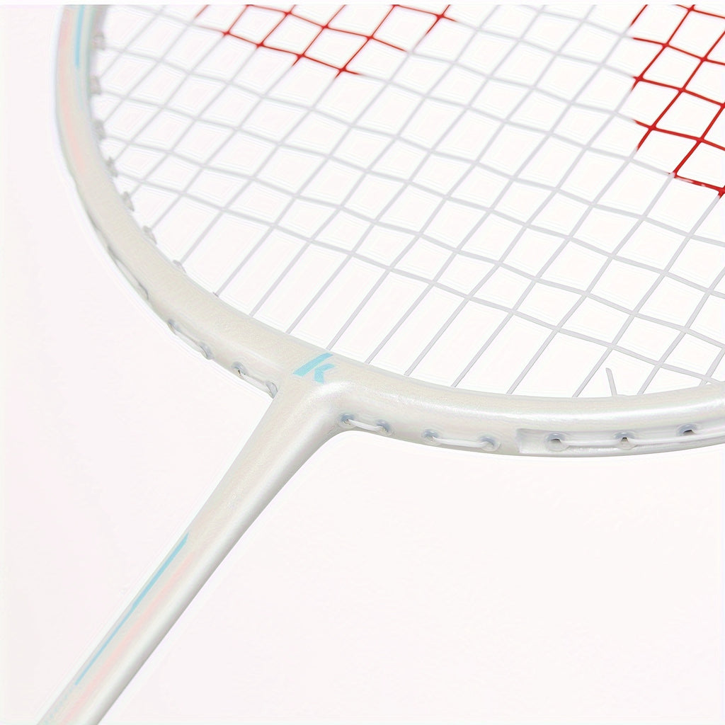 Badminton Racket Professional Graphite Shaft Badminton Set 2 Super Lightweight Shuttlecock Racquet for Training, Sports And Entertainment (Blue+Pink)