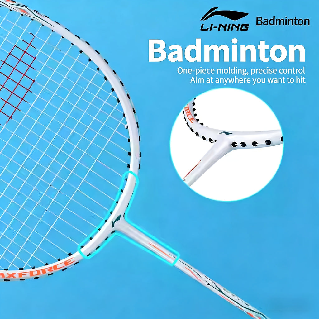 LINING Thunder 9 Carbon Fiber Badminton Racket Set | Durable, Lightweight, High Tension, Ideal for Beginners and Professionals, Includes Carry Bag, Mixed Color