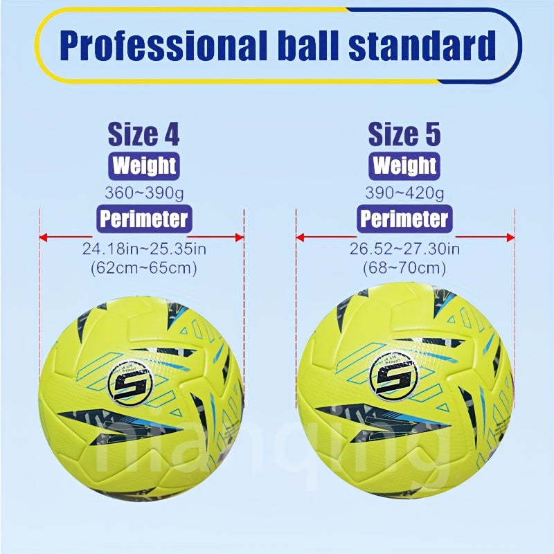 Size 5 Football High-Quality Faux Leather Seamless Heat-Bonded Size 5 Football, Designed for Adult Training And Competition, Featuring High Elasticity, Wear Resistance, Anti-Slip, And Protective Properties, Comes with a Ball Needle And Net