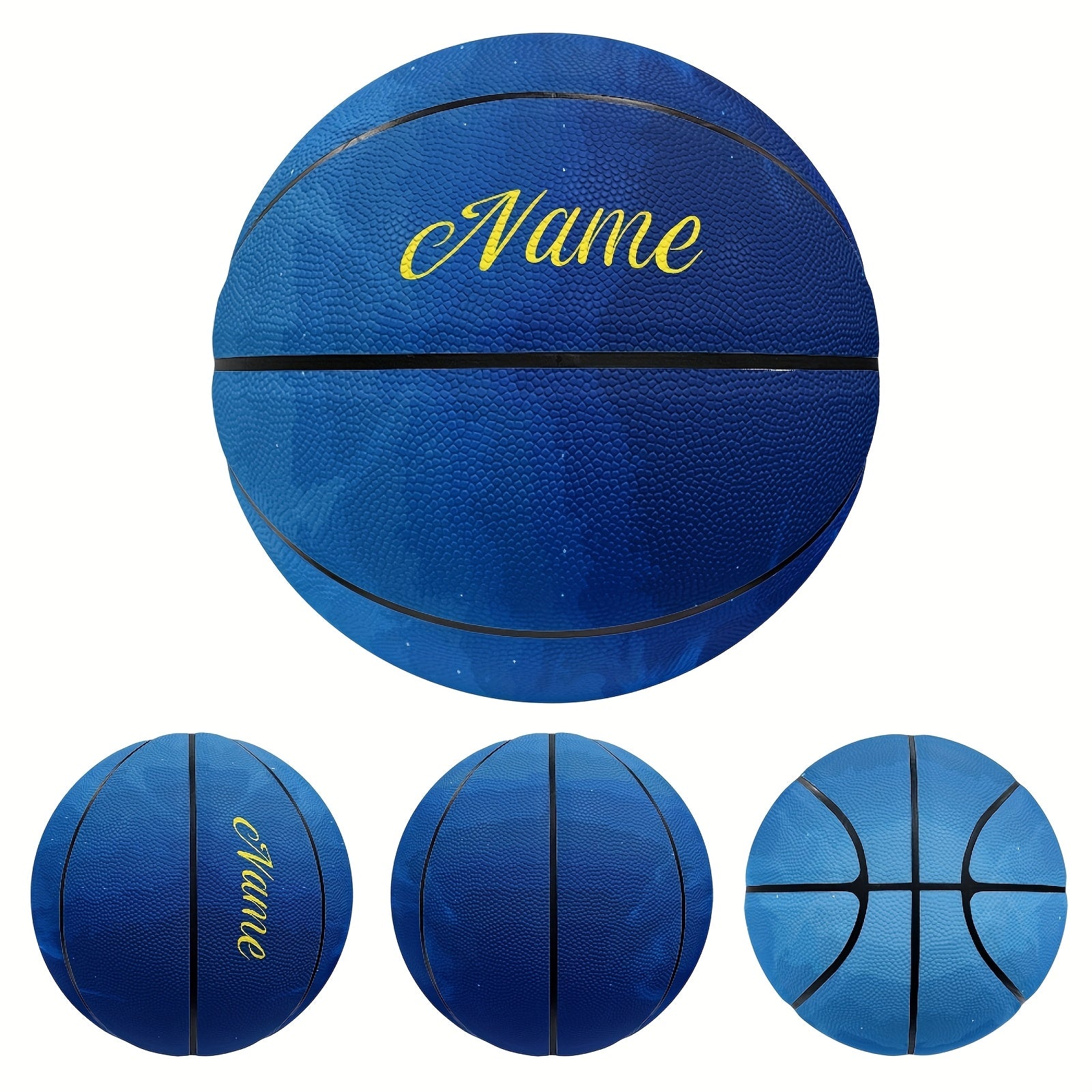 1 Personalized Blue Starry Space Design Basketball - Custom Text, Size 5 or 7, PU Material - Ideal for Valentine's Day, Women's Day, Mother's Day, Independence Day, Easter, Thanksgiving, Christmas, Halloween Gifts, Basketball Decorations