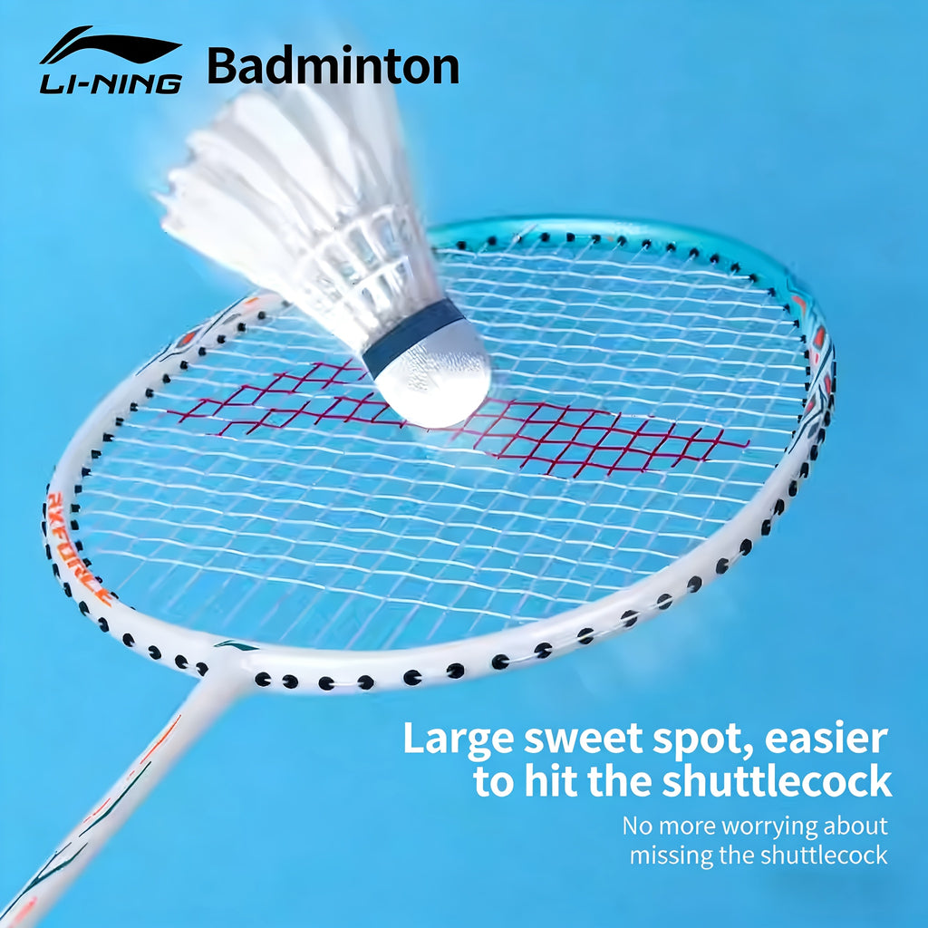LINING Thunder 9 Carbon Fiber Badminton Racket Set | Durable, Lightweight, High Tension, Ideal for Beginners and Professionals, Includes Carry Bag, Mixed Color