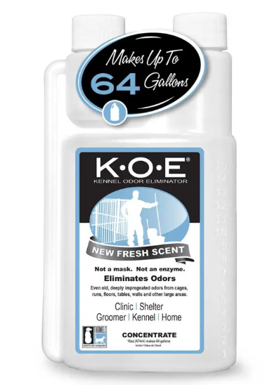 K.O.E. 16oz Concentrate - Kennel Odor Eliminator - Non-Enzymatic Formula, KOE (Apricot, Frost, Fresh or Original Scent) 16 oz Pint