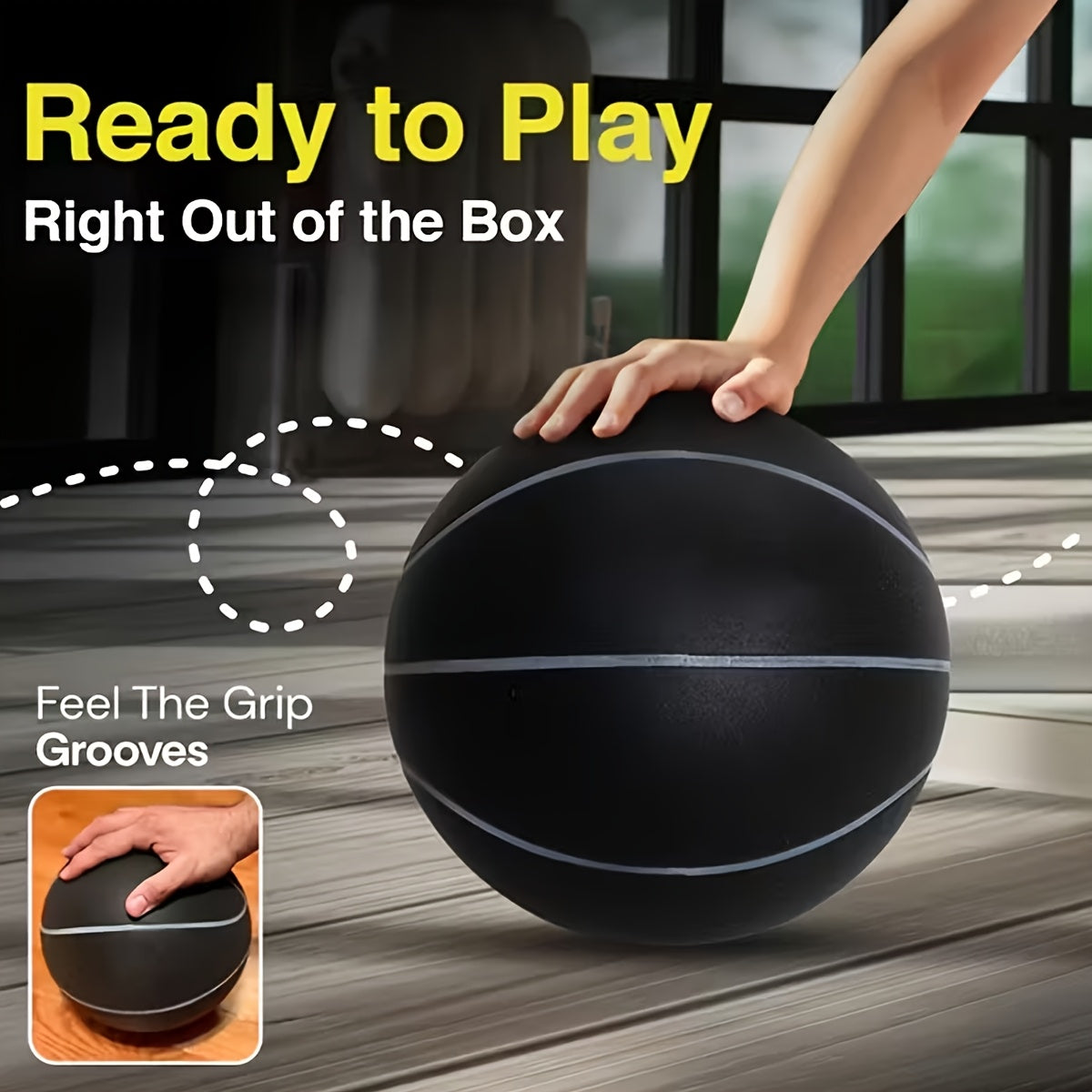 Quiet Basketball for Outdoor Use • Made of Sturdy PU Material • Ideal for Training, Shooting, and Passing • Excellent Gift for Athletes, Fitness Tools, Basketball Training Equipment