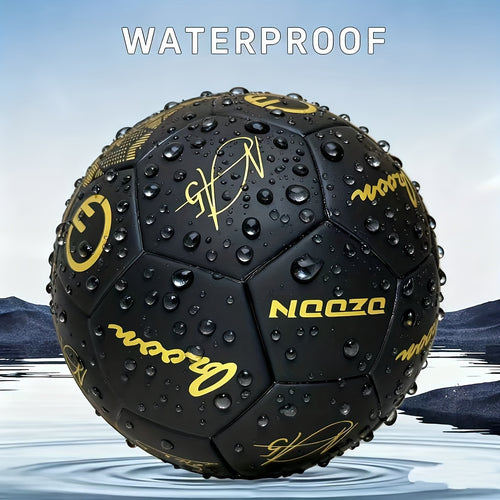 1pc Professional Size 5 Soccer Ball - Premium Black and Golden, PU Material, Seamless Heat-Fused Waterproof Technology, Anti-Slip and Wear-Resistant, Perfect for Training and Matches, Ideal Gift for Family and Friends on Holidays and Birthdays