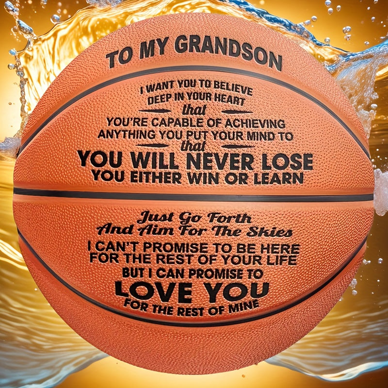 You Will Never Lose Engraved Outdoor Basketball Gift for Grandson | Graduation Back to School Birthday From Grandma Grandpa