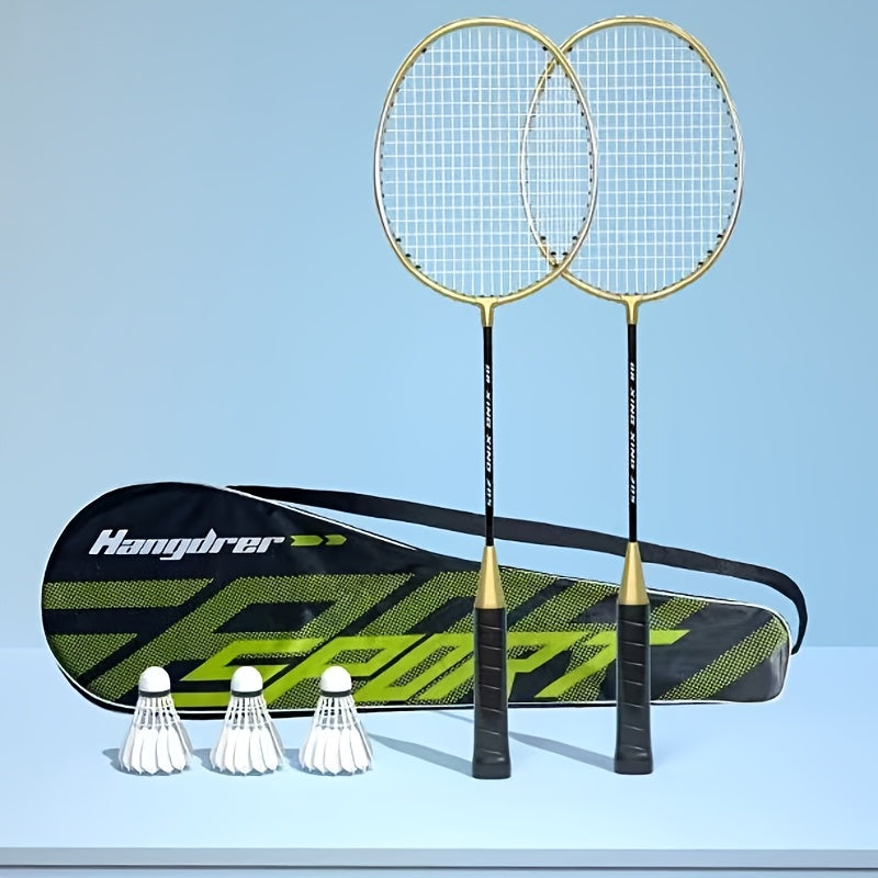 1 Set Badminton Rackets with 2 Rackets, 3 Shuttlecocks & Storage Bag - Lightweight Durable Detachable Double-Bar Rackets Suitable for &, Training\u002FRecreational\u002FCompetitive Play - Assembly