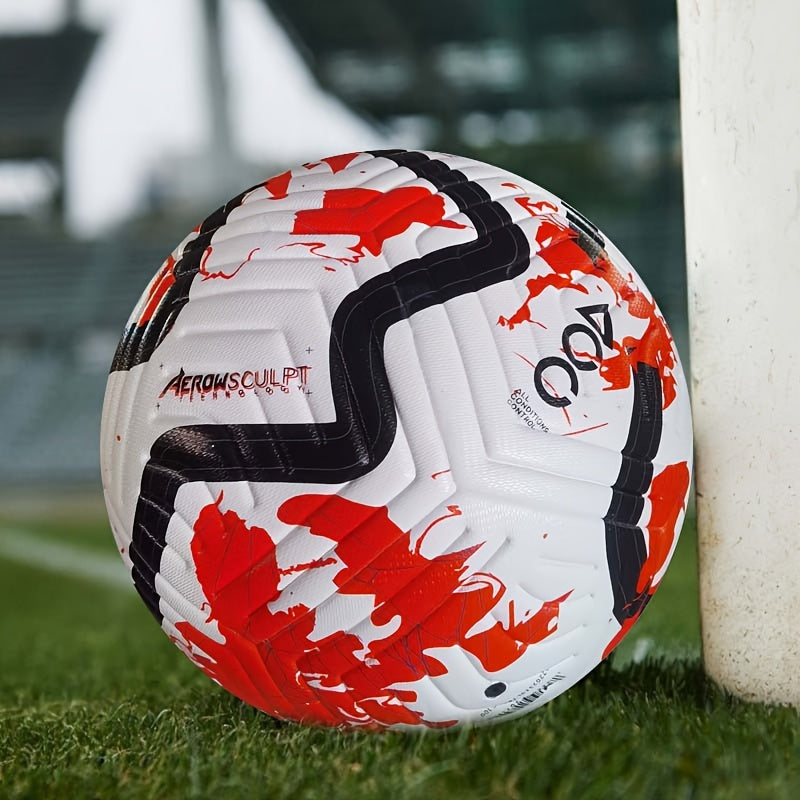 Size 5 Soccer Ball for Students, Teens & Adults - Training and Match Use with Seamless Fit, Anti-Slip Wear Resistance Includes Practical Accessories: Air Needle + Mesh Bag