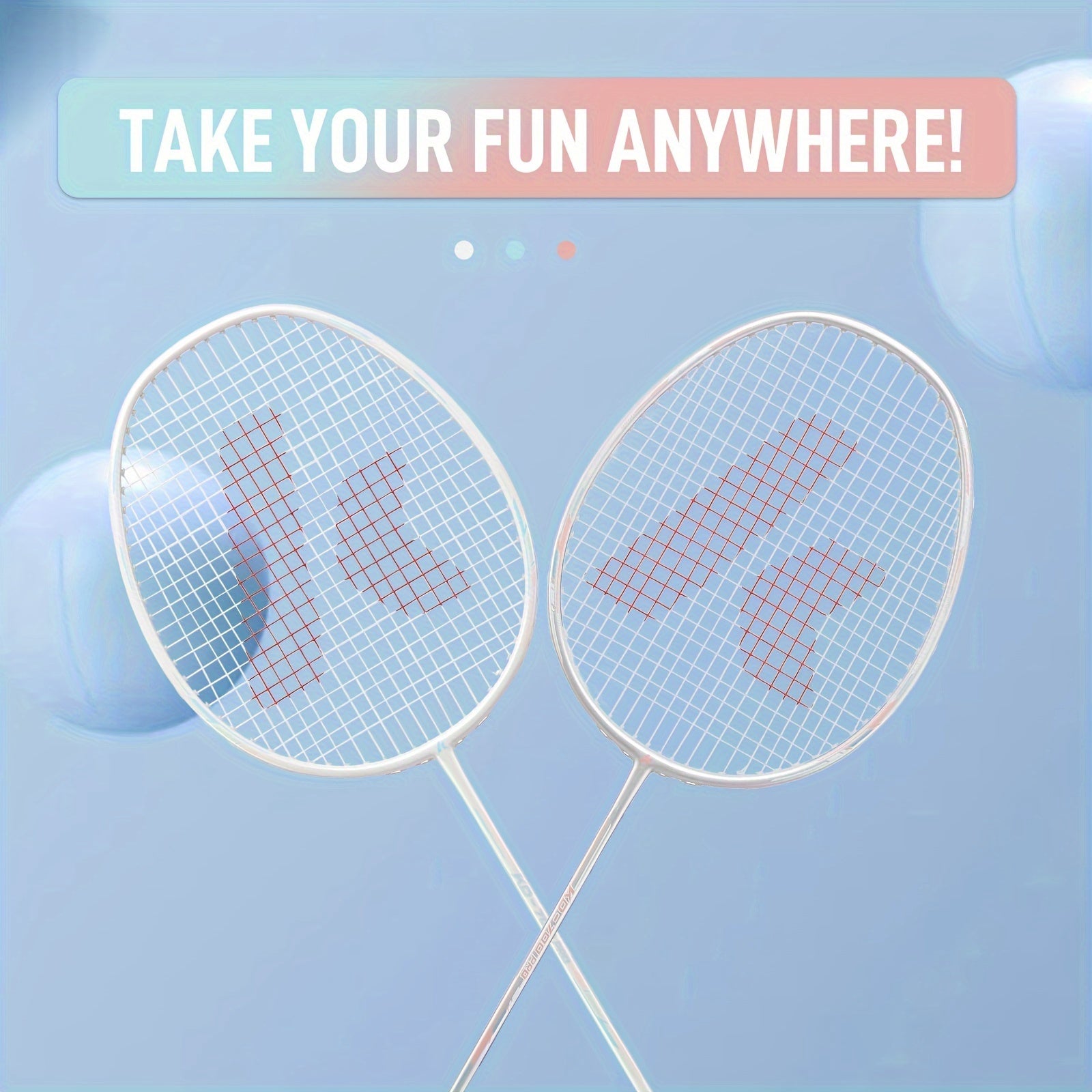 Badminton Racket Professional Graphite Shaft Badminton Set 2 Super Lightweight Shuttlecock Racquet for Training, Sports And Entertainment (Blue+Pink)